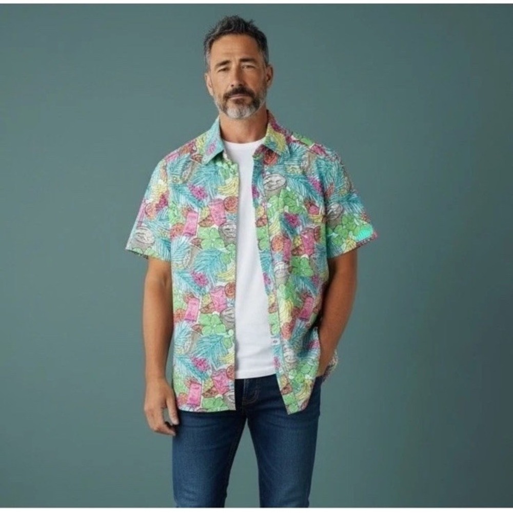 Vineyard Vines Mens Classic Fit Murray Shirt Tropical Drink Print Button Sz XS - Picture 5 of 5
